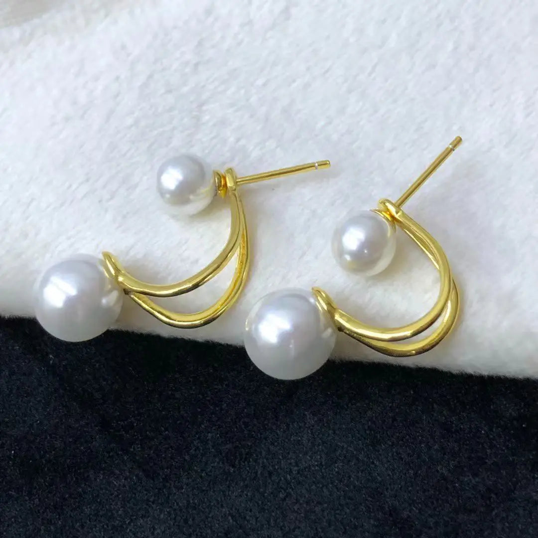 Wholesale S925 Sterling Silver Earrings Mount Findings Settings Base Mounting Parts Accessory for 5-8mm Pearls 5 pairs/lot