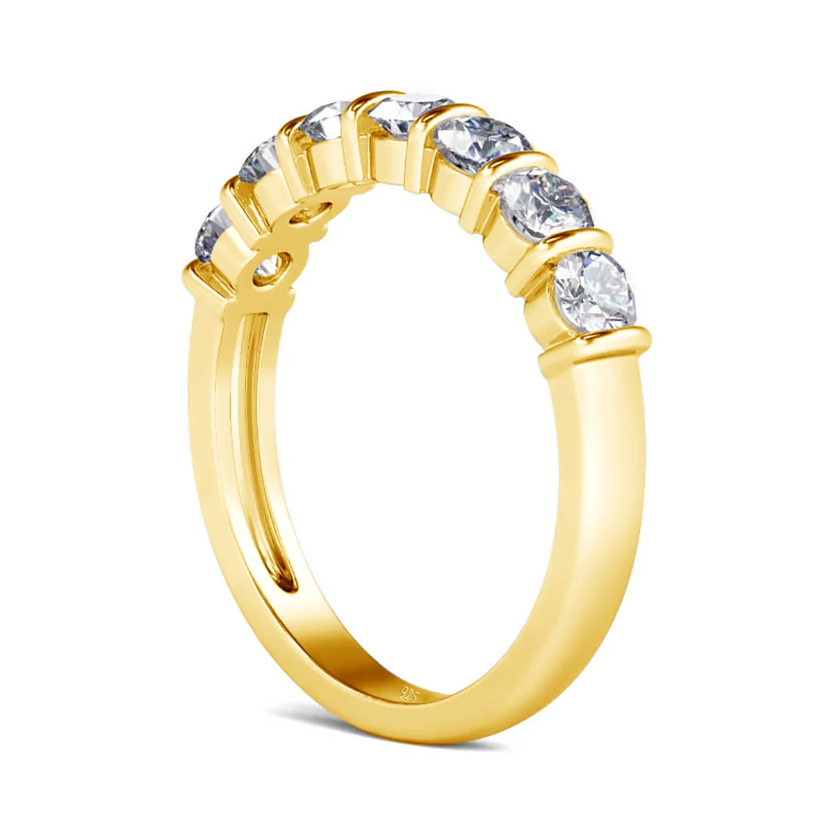 925 Silver Bubble Ring For Women Moissanite Wedding Band Eternity Ring 7 Stone Engagement Jewelry With Certificate