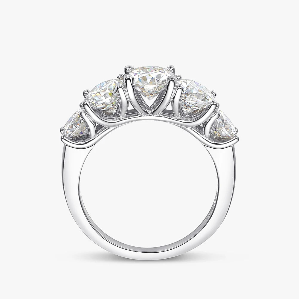 OEVAS 100% 925 Sterling Silver 3.6 Carat Full Moissanite Rings For Women 18K White Gold Color Engagement Wedding Fine Jewelry