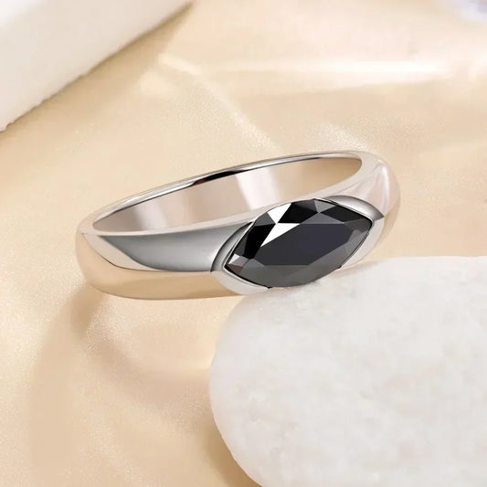 5*10mm Marquise Cut Moissanie Rings for Men/Women 925 Sterling Silver Wedding Band Lab Diamond Couple Promise Rings Jewelry GRA