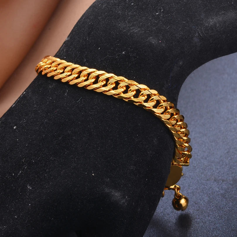 Gold Color men's bracelet Girls Wedding Bracelet Bangles African Bridal Jewelery Bijoux Femme wedding Bangles jewelry