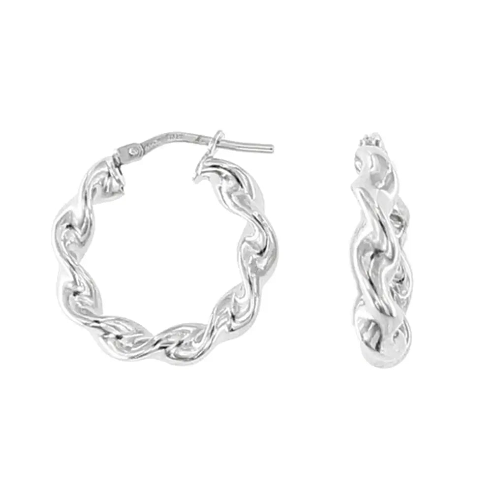 Linea Italia Gioielli - Pendientes de Aro Ondulados para Mujer 20mm en Plata 925 - Joya Certificada Made in Italy