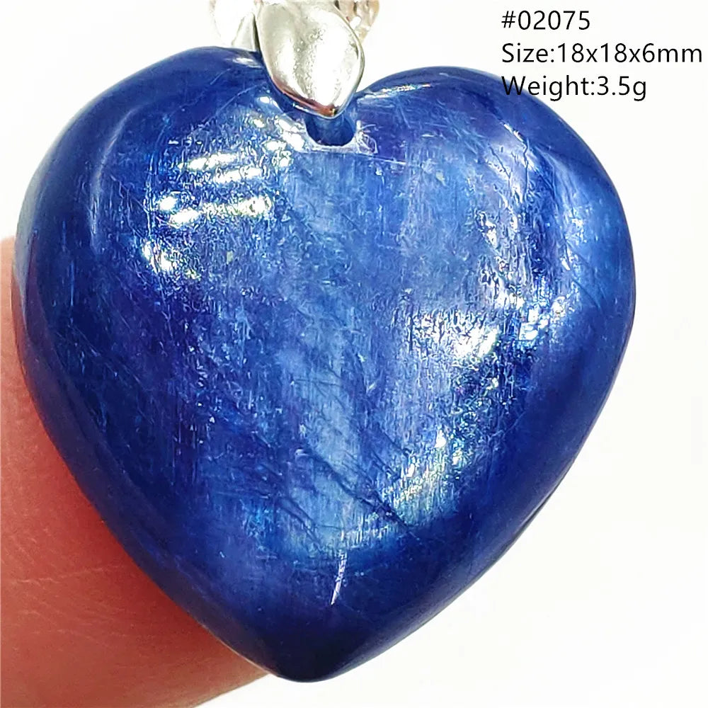 Natural Blue Kyanite Heart Love Pendant Jewelry Women Men Kyanite Necklace Cat Eye Beads Best Gift Fashion AAAAA