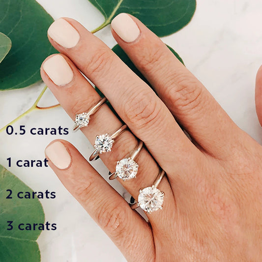 3ct 6 Prong V Style Classic Solitaire Diamond Ring 925 Silver 18K White Gold Moissanite Rings Engagement Wedding Fine Jewelry