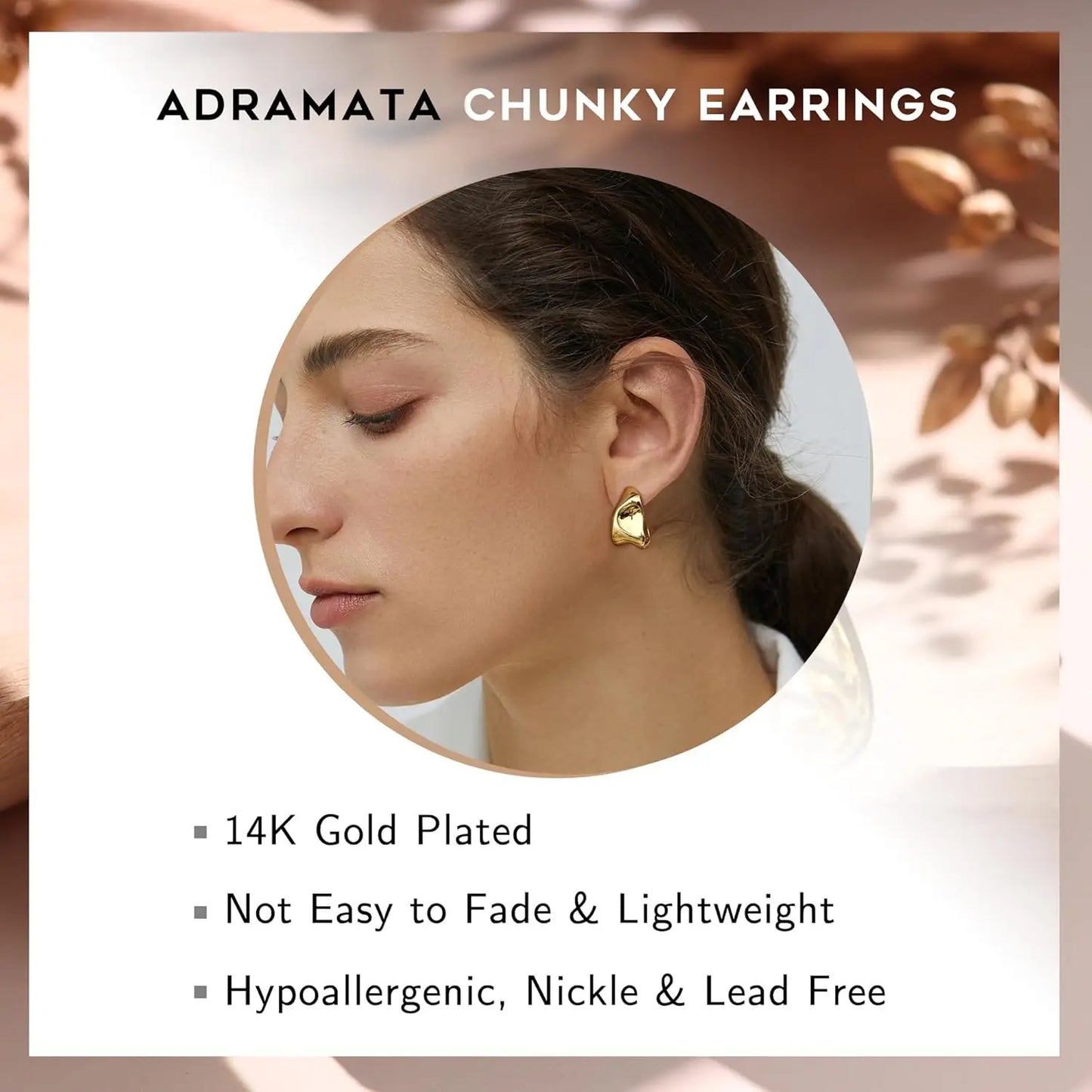 Orecchini Donna Oro Orecchini Argento 925 Orecchini Cerchio Placcati in Oro 14K Orecchini Goccia