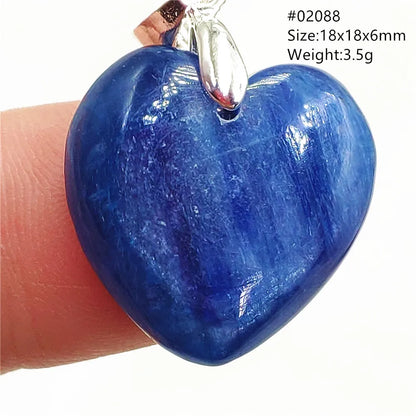 Natural Blue Kyanite Heart Love Pendant Jewelry Women Men Kyanite Necklace Cat Eye Beads Best Gift Fashion AAAAA