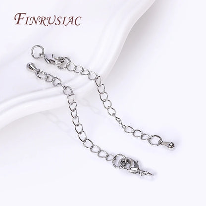 Rhodium/ 18K Real Gold Plated Brass 66mm Extension Tail Chain DIY Jewelry Making Findings 10/12mm Lobster Clasps Extension Chain