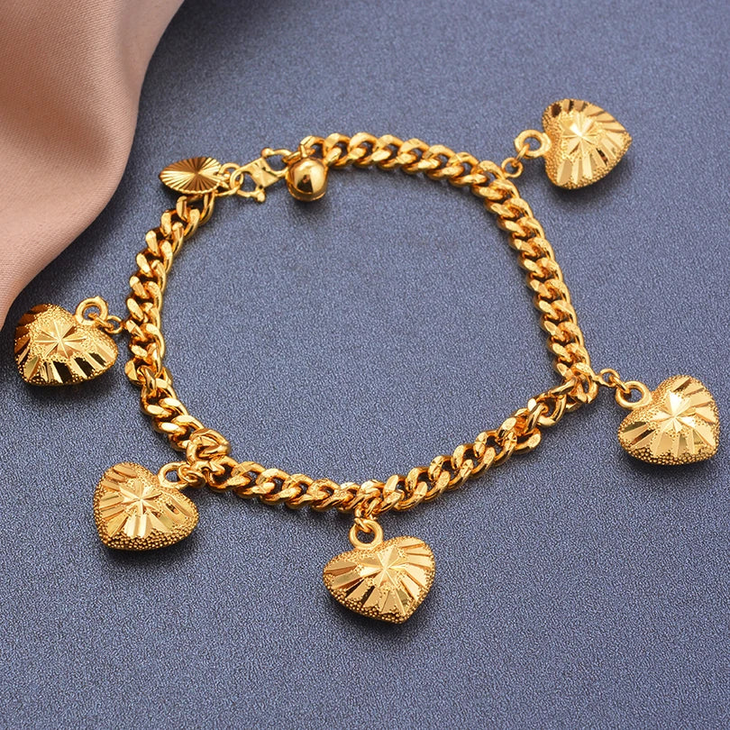 Gold Color men's bracelet Girls Wedding Bracelet Bangles African Bridal  Jewelery Bijoux Femme wedding Bangles jewelry