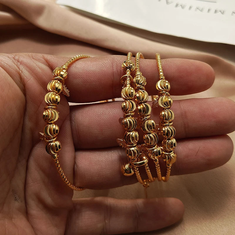 Gold Color Bangles For Women Girls Wedding Bracelet Bangles African Bridal  Jewelery Bijoux Femme wedding Bangles jewelry