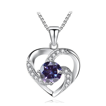 JoyceJelly 1CT Pass Tested Moissanite Heart Necklace for Women S925 Silver Gold Silver Color Diamond Pendant Birthday Party Gift