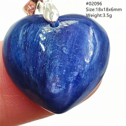 Natural Blue Kyanite Heart Love Pendant Jewelry Women Men Kyanite Necklace Cat Eye Beads Best Gift Fashion AAAAA