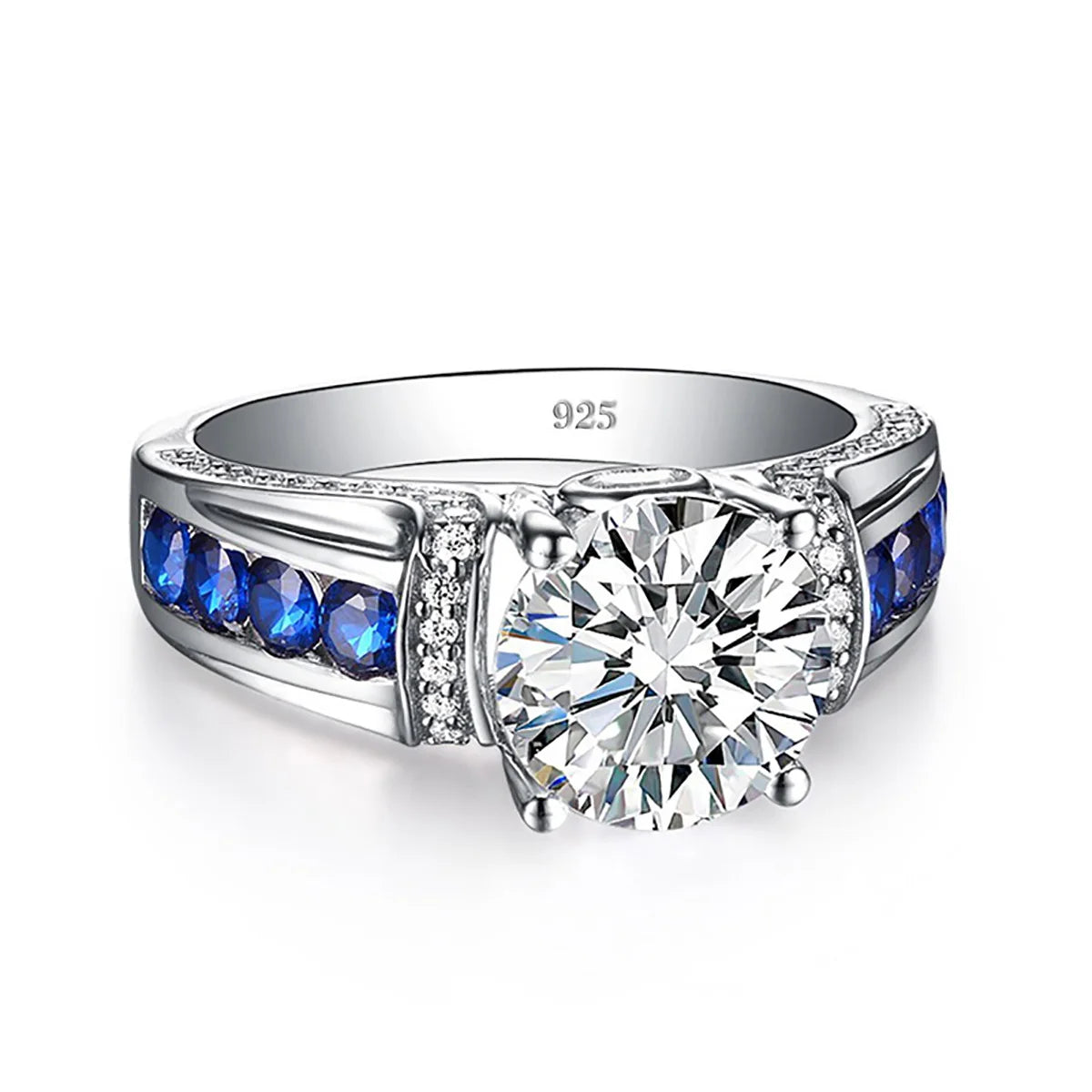 RedWood Brand 2ct Real Moissanite Ring For Women Real 925 Sterling Silver 14K White Gold Plated Diamond Ring  Wedding Jewelry