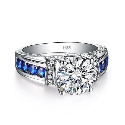 RedWood Brand 2ct Real Moissanite Ring For Women Real 925 Sterling Silver 14K White Gold Plated Diamond Ring  Wedding Jewelry