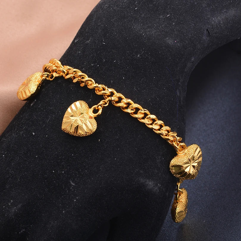 Gold Color men's bracelet Girls Wedding Bracelet Bangles African Bridal  Jewelery Bijoux Femme wedding Bangles jewelry