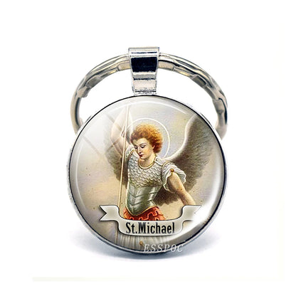 St Patrick Blessed Virgin Mary Keychain Saint Key Chain Silver Color Keychains Keyrings Catholic Jewelry St. Patrick's Day Gifts