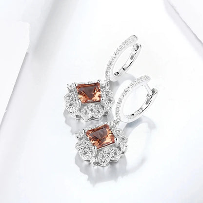 ATTAGEMS Zultanite Sterling Silver Drop Earrings for Women Fine Jewelry 2.6 Carats Created Diaspore 925 Earrings Mother's Gift
