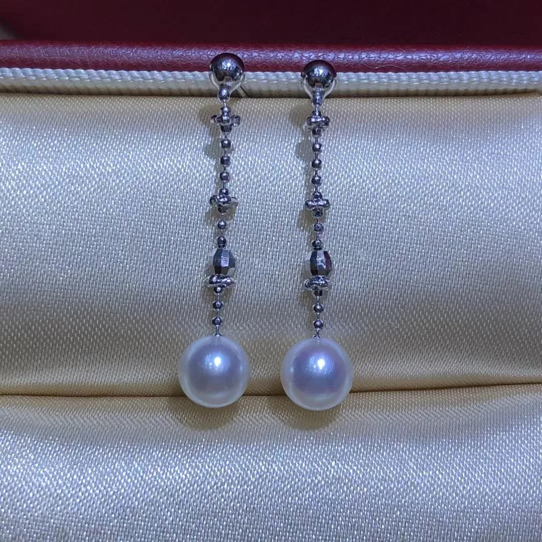 Wholesale S925 Sterling Silver Earrings Mount Findings Settings Base Mounting Parts Accessory for 5-6mm Pearls 5 pairs/lot