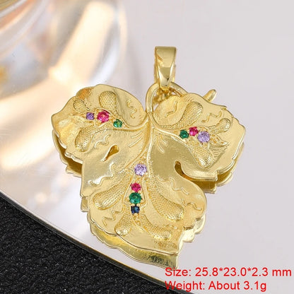 Juya 18K Real Gold Plated Star Of David Palm Tree Bird Flower Love Heart Evil Eye Charms For DIY Fashion Pendant Jewelry Making