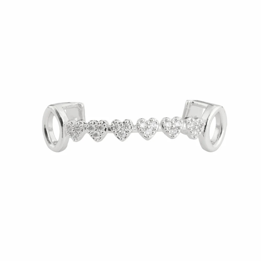 Trendy Hip Hop Dental Grills rhinestone Double Glossy Charm Teeth Grillz Simple Gold/Silver Tooth Caps for Women Men