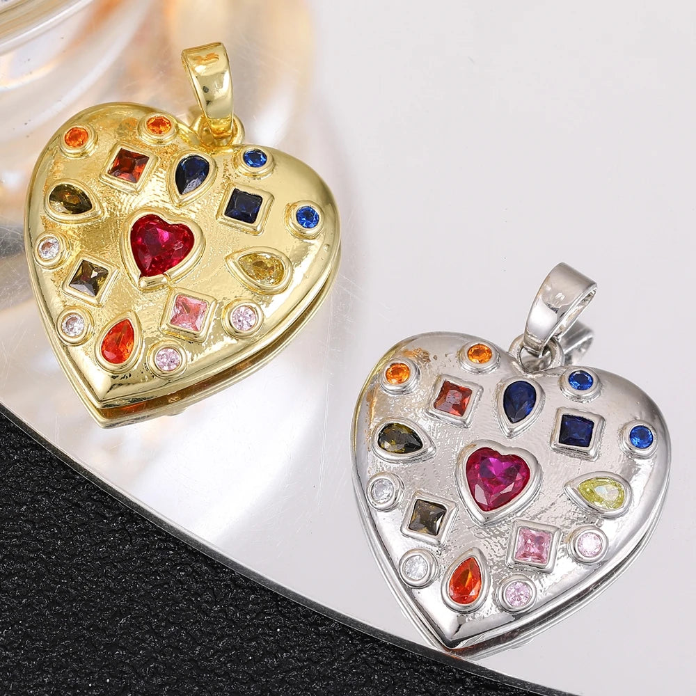 Juya 18K Real Gold Plated Star Of David Palm Tree Bird Flower Love Heart Evil Eye Charms For DIY Fashion Pendant Jewelry Making