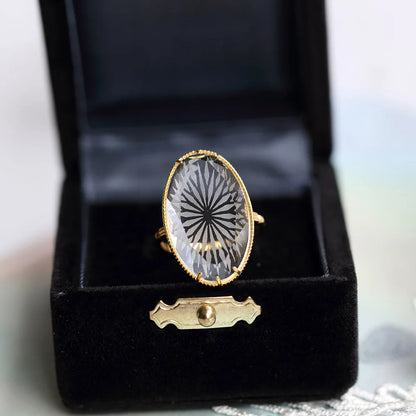LAMOON 925 Silver Ring For Women Luxury Vintage Palace Snowflake Natural White Crystal 14K Gold Plated Fine Jewelry LMRI154