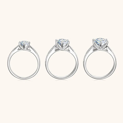 Lnkry Certified 6.5MM/8MM/9MM Solitaire Moissanite Ring Anelli Argento 925 Sterling Silver Wedding Rings For Women Fine Jewelry