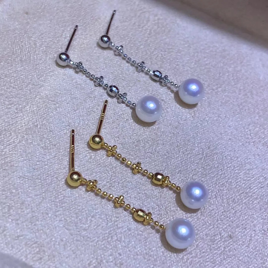 Wholesale S925 Sterling Silver Earrings Mount Findings Settings Base Mounting Parts Accessory for 5-6mm Pearls 5 pairs/lot