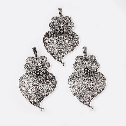 2pcs Tibetan Silver Viana Heart Charms Pendants for Necklace Jewelry Findings DIY Making