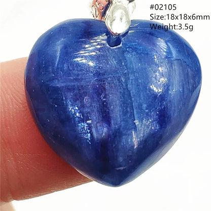 Natural Blue Kyanite Heart Love Pendant Jewelry Women Men Kyanite Necklace Cat Eye Beads Best Gift Fashion AAAAA