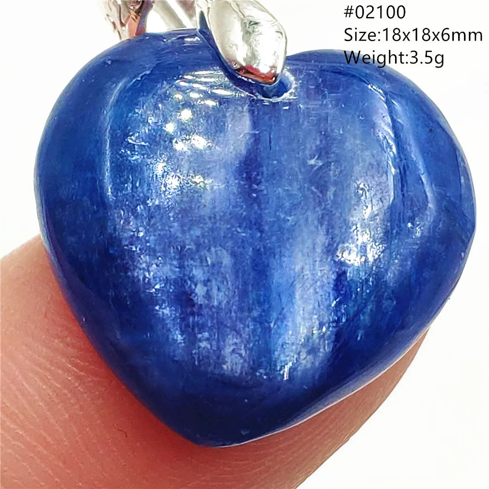Natural Blue Kyanite Heart Love Pendant Jewelry Women Men Kyanite Necklace Cat Eye Beads Best Gift Fashion AAAAA