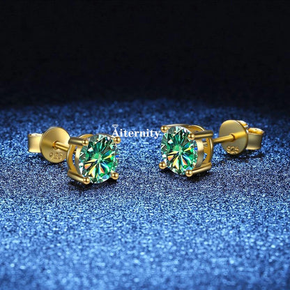 GRA Moissanite VVS1 Earrings Women 925 Sterling Silver Moissanita And Zircon Ear Studs Pink Yellow Red Orange Pass Diamond Test