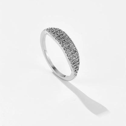 DPLAOPA 925 Sterling Silver Slim Signet Ring Pave CZ Zircon Slim Rings Signet Fine Jewelry Fashion Round Party Wedding Jewels