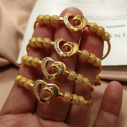 Gold Color Bangles For Women Girls Wedding Bracelet Bangles African Bridal  Jewelery Bijoux Femme wedding Bangles jewelry