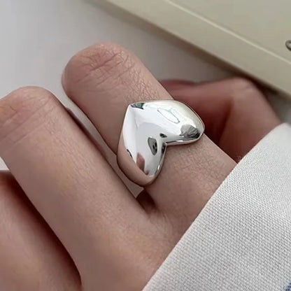 VENTFILLE 925 Sterling Silver Rings INS Fashion Hip Hop Vintage Couples Hollow Lines Punk Thai Silver Party Adjustable  Jewelry