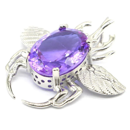 40x40mm Eye Catching Big beetle Zultanite Color Changing Alexandrite Topaz Mens Present Silver Pendant