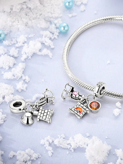 Charms Plata Christmas Bear Snowman Penguin Beads Charm Silver Plated Fit Charms Original Bracelet for Jewelry Making DIY Charm