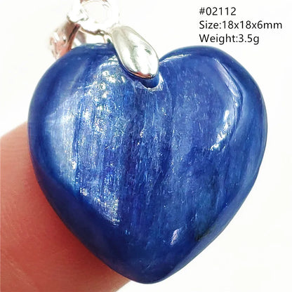 Natural Blue Kyanite Heart Love Pendant Jewelry Women Men Kyanite Necklace Cat Eye Beads Best Gift Fashion AAAAA