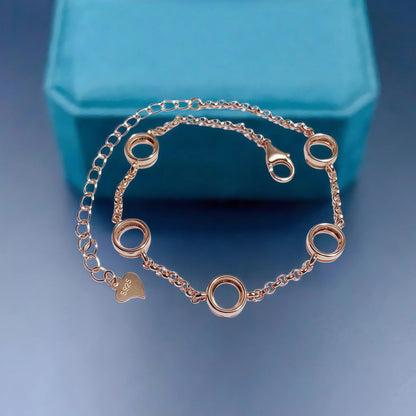 Fashion DIY Bracelet Empty Holder S925 Sterling Silver Setting 5mm Round Stone Design Simple Fine Jewelry Accessory for Woman