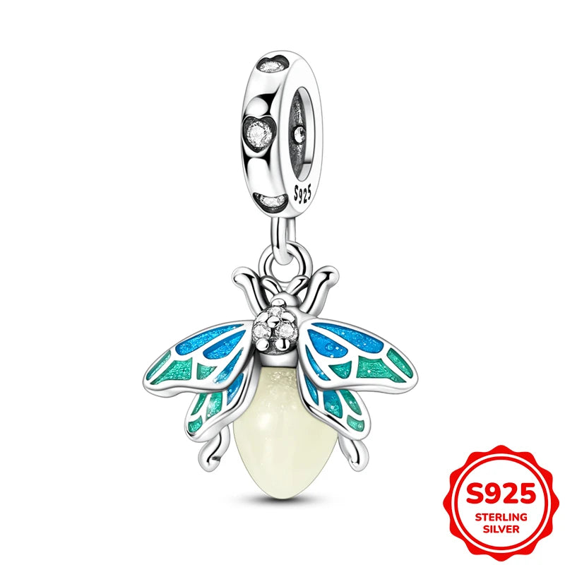 Glow-in-the-dark Fireflies Dangle Charm Bead Fits 3mm Bracelet Bangle Necklace For Women Pendant Luxury DIY Jewelry Making Gifts