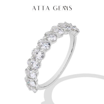 ATTAGEMS Oval Cut Moissanite Rings for Women 1.8CTW DVVS1 Diamond S925 Silver 18K Gold Plated Matching Wedding Band Jewelry Gift