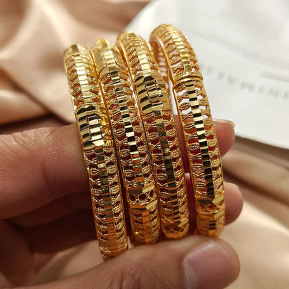 Gold Color Bangles For Women Girls Wedding Bracelet Bangles African Bridal  Jewelery Bijoux Femme wedding Bangles jewelry