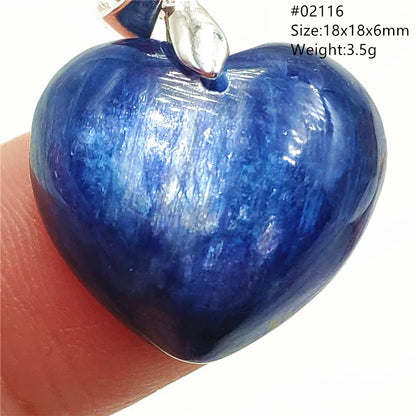 Natural Blue Kyanite Heart Love Pendant Jewelry Women Men Kyanite Necklace Cat Eye Beads Best Gift Fashion AAAAA
