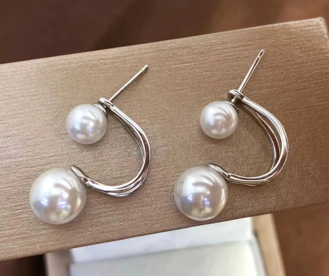 Wholesale S925 Sterling Silver Earrings Mount Findings Settings Base Mounting Parts Accessory for 5-8mm Pearls 5 pairs/lot