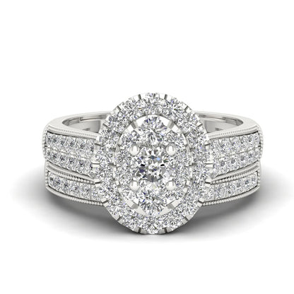 Luxury Solid 925 Sterling Silver Couple Rings For Women 3A Cubic Zirconia White Gold Plated Famous Brand Wedding Jewelery Gift