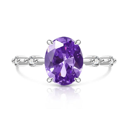 925 Sterling Silver Geometric Cubic Zirconia Stackable Ring for Women Trendy Platinum Plated Brand Party Jewelry Accessories