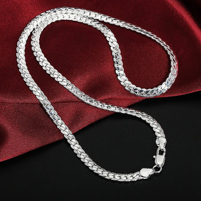 925 sterling silver 18K gold Christmas gifts Flat snake 5MM chain necklace bracelets fashion For man women jewelry wedding