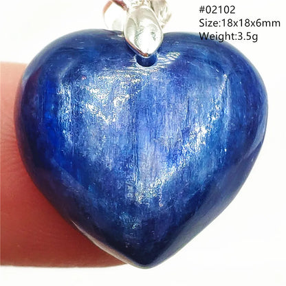 Natural Blue Kyanite Heart Love Pendant Jewelry Women Men Kyanite Necklace Cat Eye Beads Best Gift Fashion AAAAA