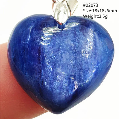 Natural Blue Kyanite Heart Love Pendant Jewelry Women Men Kyanite Necklace Cat Eye Beads Best Gift Fashion AAAAA
