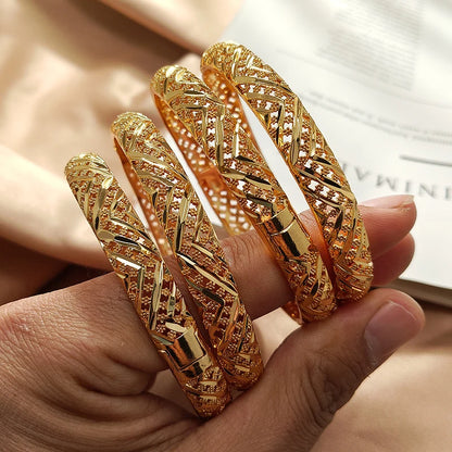 Gold Color Bangles For Women Girls Wedding Bracelet Bangles African Bridal  Jewelery Bijoux Femme wedding Bangles jewelry