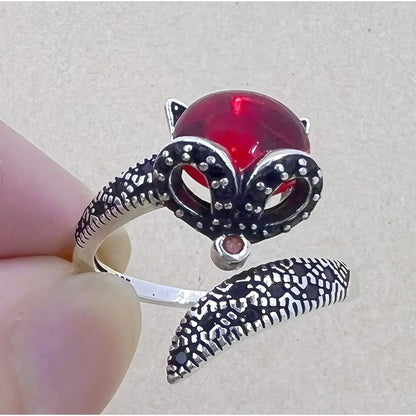 New 925 Sterling Silver Ring 5A Zircon Fox Rings for Women Wedding Jewelry Engagement Charm Fashion High Quality Party Gifts